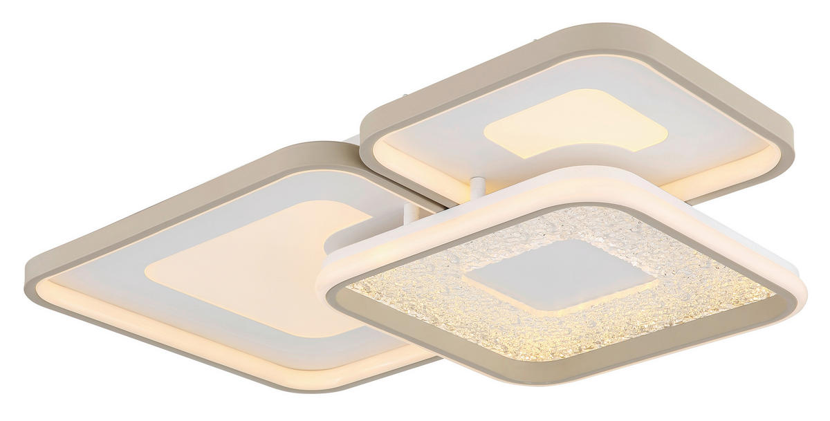 LED-DECKENLEUCHTE 65/45,5/10 cm   - Sandfarben/Klar, Design, Kunststoff/Metall (65/45,5/10cm) - Globo