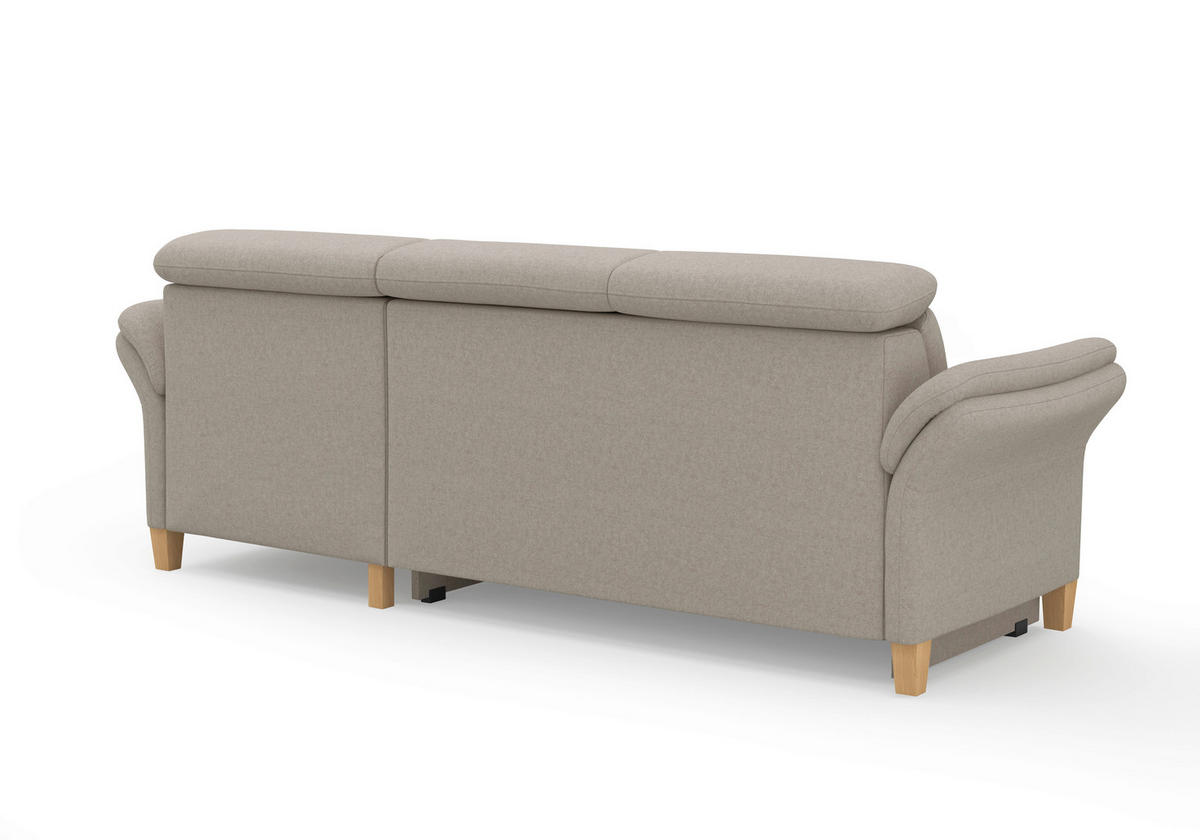ECKSOFA in Flachgewebe Taupe  253/166 cm  - Taupe/Eichefarben, KONVENTIONELL, Holz/Textil (253/166cm) - Sit & More