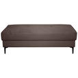 HOCKER Velours Dunkelbraun  - Dunkelbraun/Schwarz, Design, Textil/Metall (140/45/80cm) - Xora