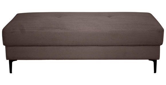 HOCKER Velours Dunkelbraun  - Dunkelbraun/Schwarz, Design, Textil/Metall (140/45/80cm) - Xora