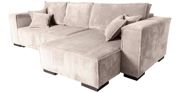 ECKSOFA Rosa Cord  - Braun/Rosa, KONVENTIONELL, Holz/Textil (230/190cm) - Carryhome