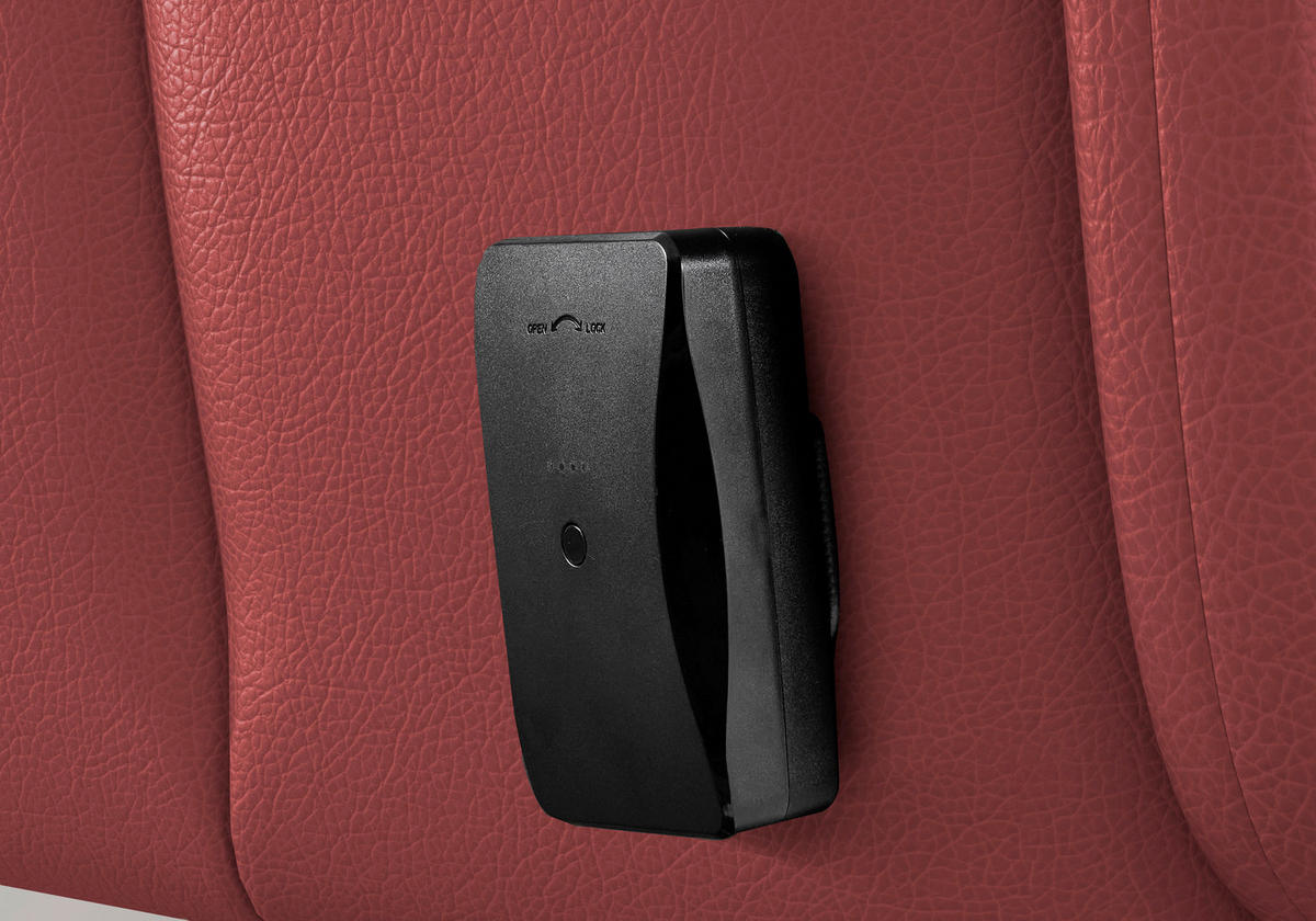 RELAXSESSEL TV VARIO COMFORT E L3 Echtleder Kopfteilverstellung, Rücken echt    - Silberfarben/Rot, Basics, Leder/Metall (70/128/85cm) - Sit & More