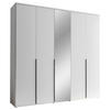 DREHTÜRENSCHRANK 225/225/52 cm 5-türig Weiß  - Schwarz/Weiß, MODERN, Glas/Holzwerkstoff (225/225/52cm) - MID.YOU