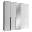 DREHTÜRENSCHRANK  in Weiß  - Schwarz/Weiß, MODERN, Glas/Holzwerkstoff (225/225/52cm) - Carryhome