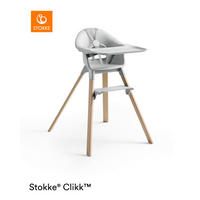 STOLČEK ZA HRANJENJE  Clikk  56/69/59 cm         barve bukve, svetlo siva  - barve bukve/svetlo siva, Basics, umetna masa/les (56/69/59cm) - Stokke
