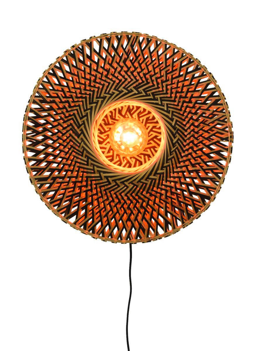 WANDLEUCHTE Bali 47/26 cm   - Hellbraun/Schwarz, Design, Naturmaterialien/Metall (47/26cm) - Good & Mojo