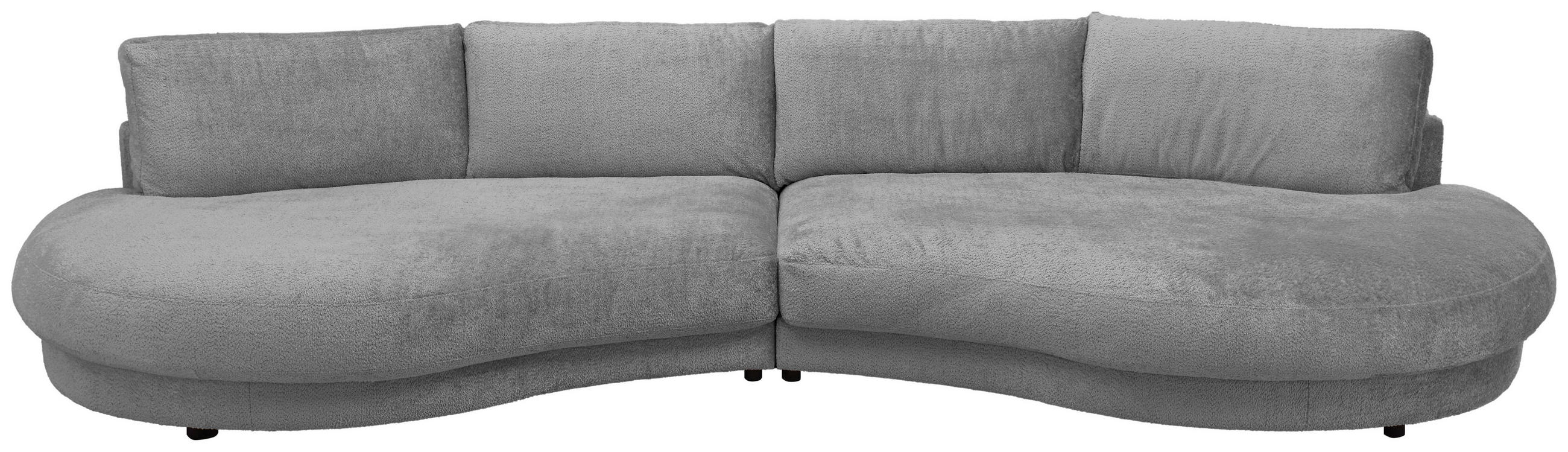 BIGSOFA Chenille Grau  - Schwarz/Grau, Design, Kunststoff/Textil (410/86/166cm) - Pure Home Lifestyle