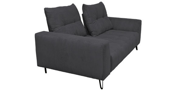 BIGSOFA  in Cord Anthrazit  - Anthrazit/Schwarz, KONVENTIONELL, Textil/Metall (246/100/116cm) - Carryhome
