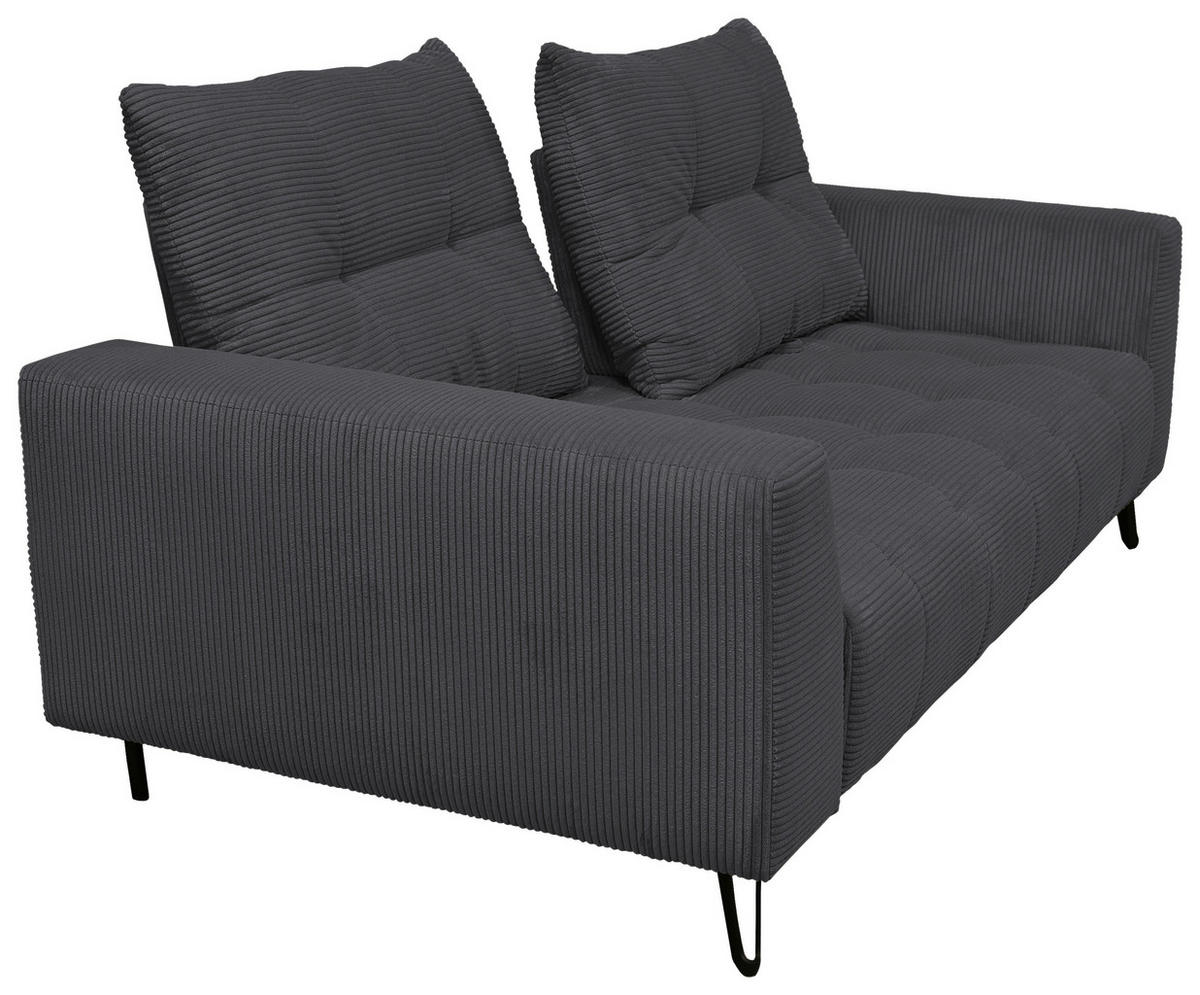 BIGSOFA Cord Anthrazit  - Anthrazit/Schwarz, KONVENTIONELL, Textil/Metall (246/100/116cm) - Carryhome