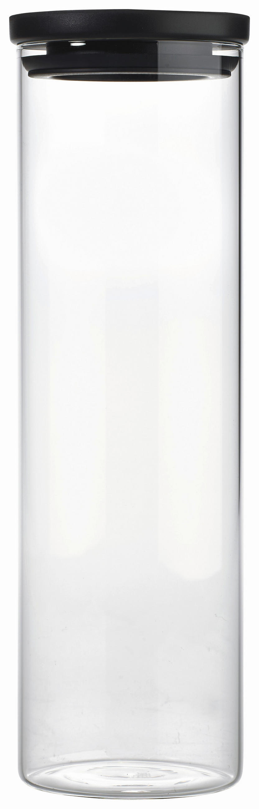 ÉTELTÁROLÓ DOBOZ  2 l  - fekete/átlátszó, Basics, műanyag/Üveg (9,5/31cm) - Homeware Profession.