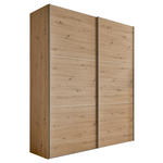 SCHWEBETÜRENSCHRANK  in Eiche Artisan  - Alufarben/Eiche Artisan, Holzwerkstoff/Metall (167/222/68cm) - Moderano