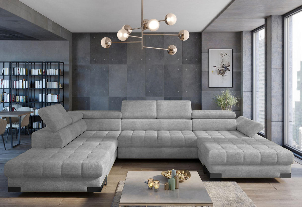 Canapea Modulară, gri - gri, Design - Welnova