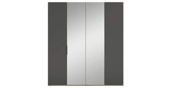 DREHTÜRENSCHRANK 200/223/62 cm 4-türig Anthrazit, Eiche Artisan - Anthrazit/Schwarz, KONVENTIONELL, Glas/Holzwerkstoff (200/223/62cm) - Novel