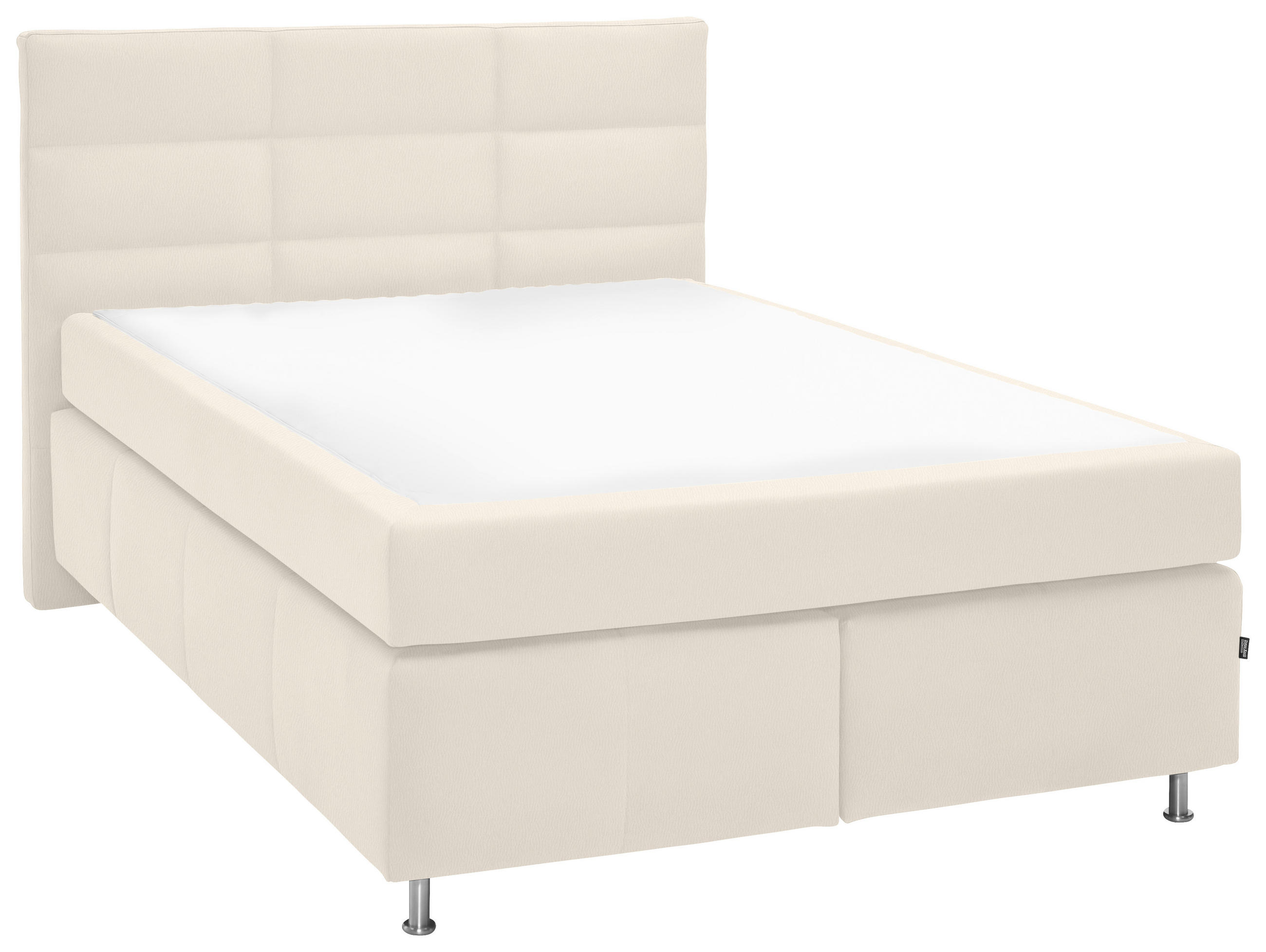 BOXSPRINGBETT 140/200 cm  in Creme  - Creme/Alufarben, Konventionell, Textil/Metall (140/200cm) - Dieter Knoll