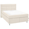 BOXSPRINGBETT 140/200 cm  in Creme  - Creme/Alufarben, KONVENTIONELL, Textil/Metall (140/200cm) - Dieter Knoll
