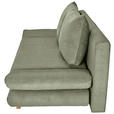 SCHLAFSOFA mit Schlafen auf Sitzhöhe, haustierfreundlicher Bezug Cord Olivgrün - Buchefarben/Olivgrün, KONVENTIONELL, Holz/Textil (200/75/85cm) - Carryhome