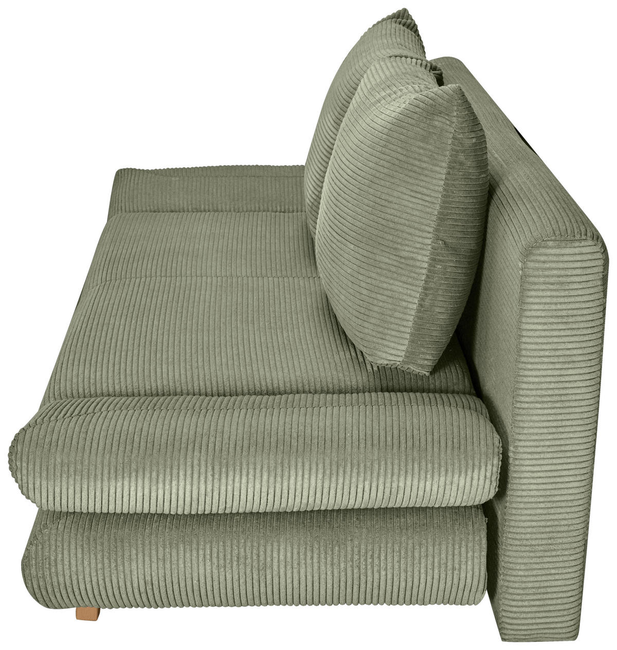 SCHLAFSOFA Cord Olivgrün  - Buchefarben/Olivgrün, KONVENTIONELL, Holz/Textil (200/75/85cm) - Carryhome