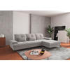 ECKSOFA in Flachgewebe Silberfarben  - Silberfarben/Schwarz, Konventionell, Textil/Metall (279/185cm) - Sit & More