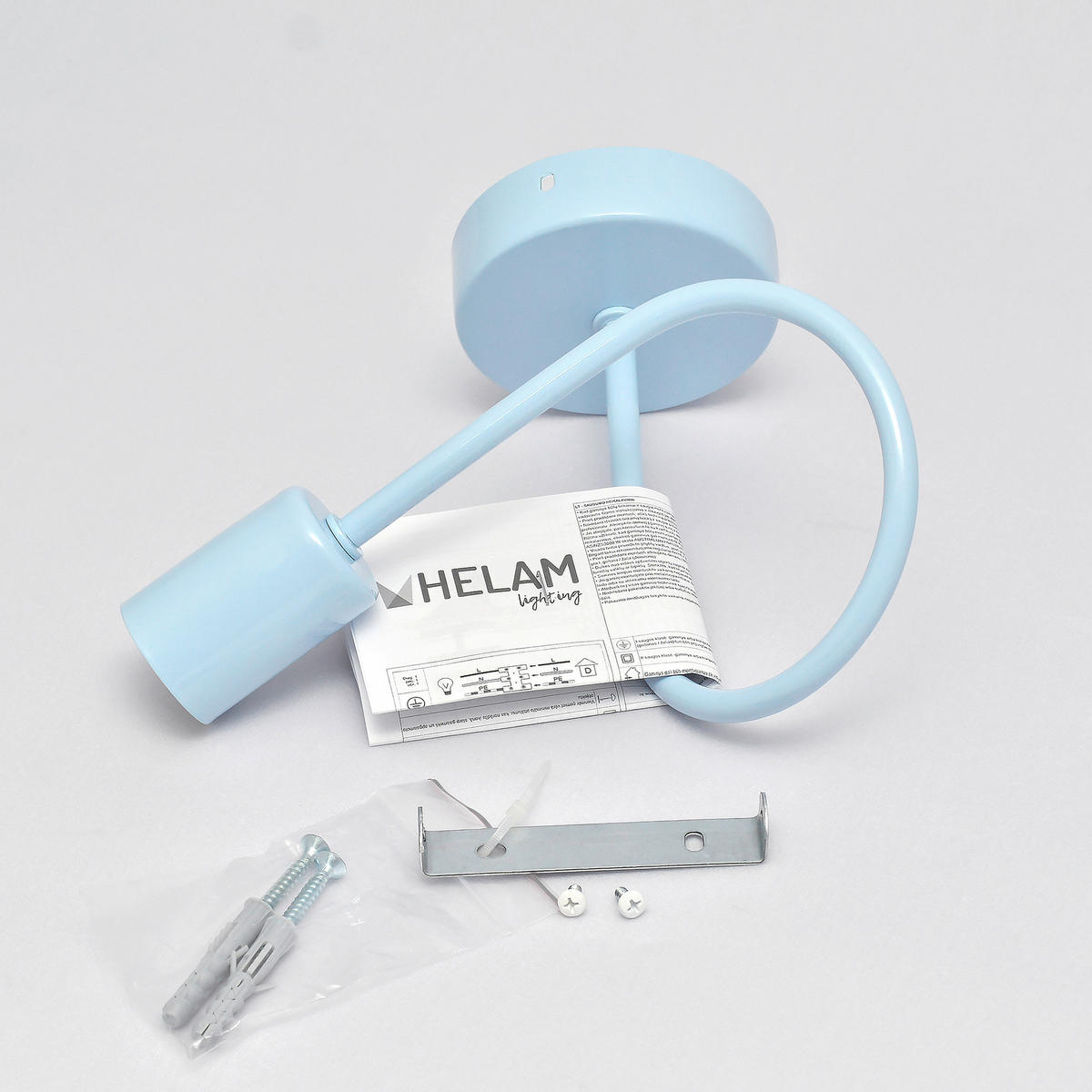 KINDERWANDLEUCHTE OXFORD  - Pastellblau, KONVENTIONELL, Metall (20/20/24cm)