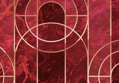 Xora Fototapete Braun, Rot, Weiß 400x280 cm