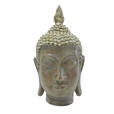 BUDDHAKOPF 12,5/23/12,5 cm  - Braun, Basics, Kunststoff (12,5/23/12,5cm) - Ambia Home