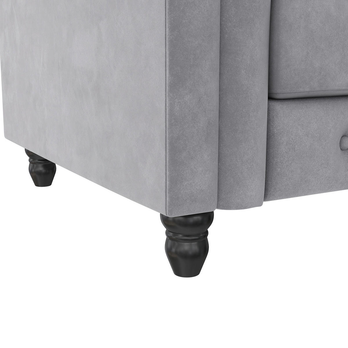 SESSEL in Velours Hellgrau  - Hellgrau/Schwarz, Basics, Holz/Textil (111/83/87cm) - Livetastic