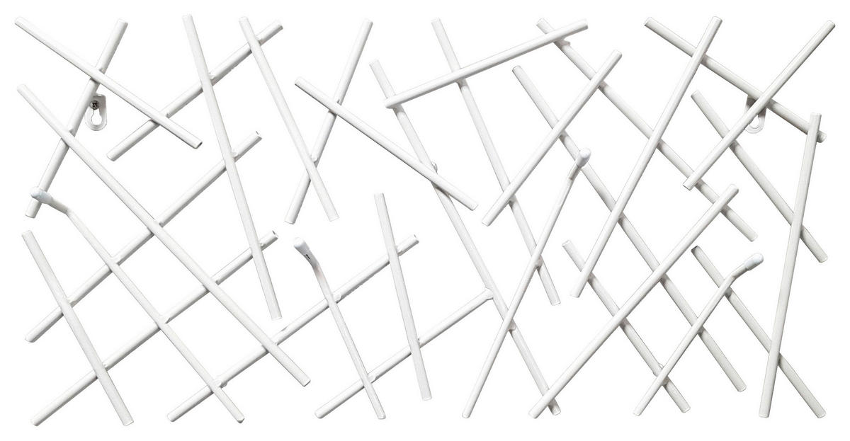 NÁSTENNÝ VEŠIAK, 60/30/5 cm - biela, Design, kov (60/30/5cm)