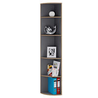 Etajeră De Colț 33/183/33 cm, antracit, stejar miere,  - stejar miere/antracit, Design, plastic/material pe bază de lemn (33/183/33cm) - Livetastic