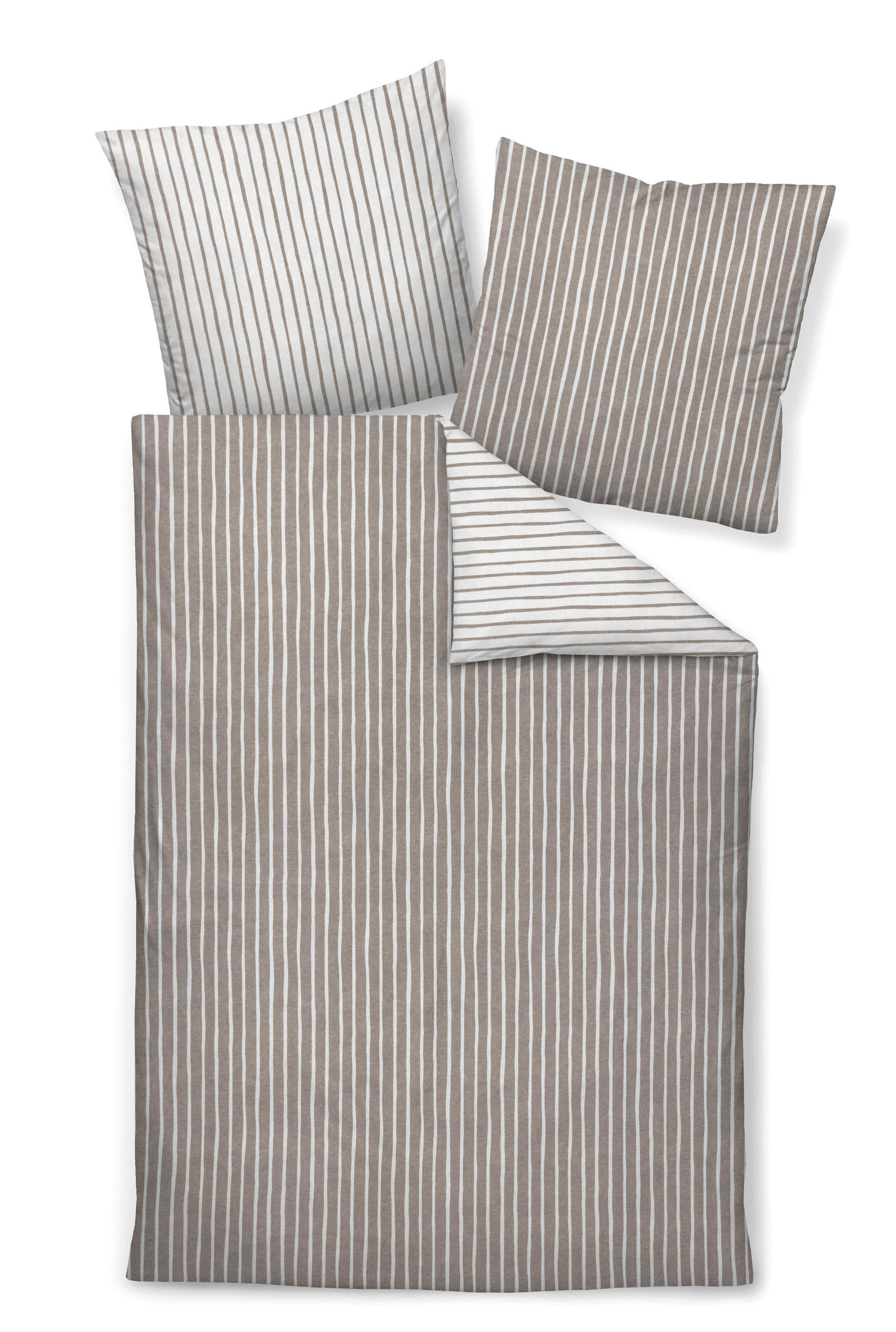 JANINE Biber-Bettwäsche (155 x Biber 155/200 cm  - Braun, Design, Textil (155/200cm) - Janine
