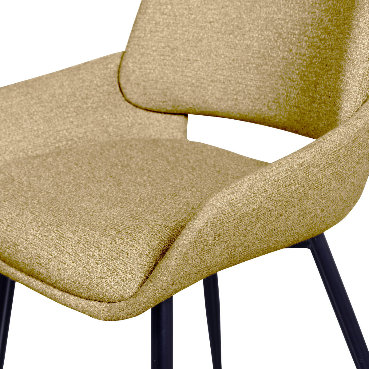 ARMLEHNSTUHL-SET 2 Stück  in Eisen Webstoff  - Senfgelb/Schwarz, MODERN, Textil/Metall (58/83/55cm) - Livetastic