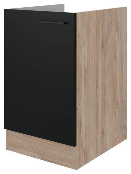 SPÜLENUNTERSCHRANK 50/82/57 cm  in Schwarz, Eichefarben  - Eichefarben/Schwarz, KONVENTIONELL, Holzwerkstoff/Metall (50/82/57cm) - FlexWell