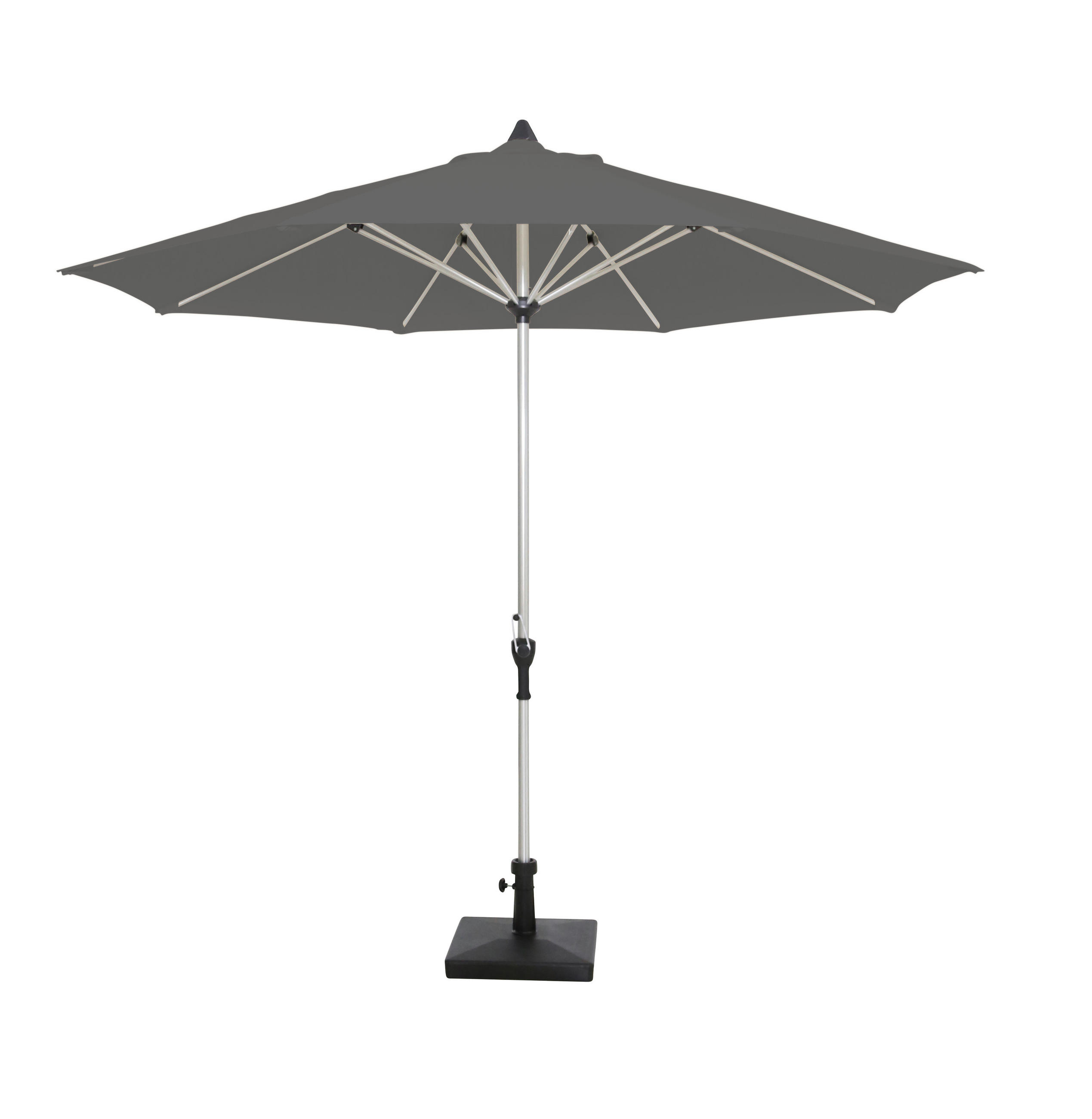 SONNENSCHIRM Platinfarben  - Platinfarben/Anthrazit, Basics, Textil/Metall (270cm) - Gardenson