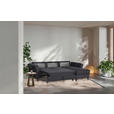 ECKSOFA in Velours Schwarz  - Schwarz, KONVENTIONELL, Holz/Textil (244/159cm) - Carryhome