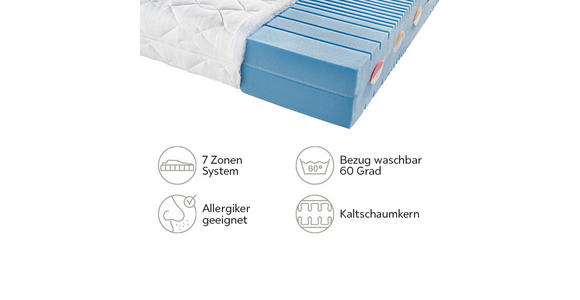 KALTSCHAUMMATRATZE 90/190 cm  - Weiß, Basics, Textil (90/190cm) - Sleeptex