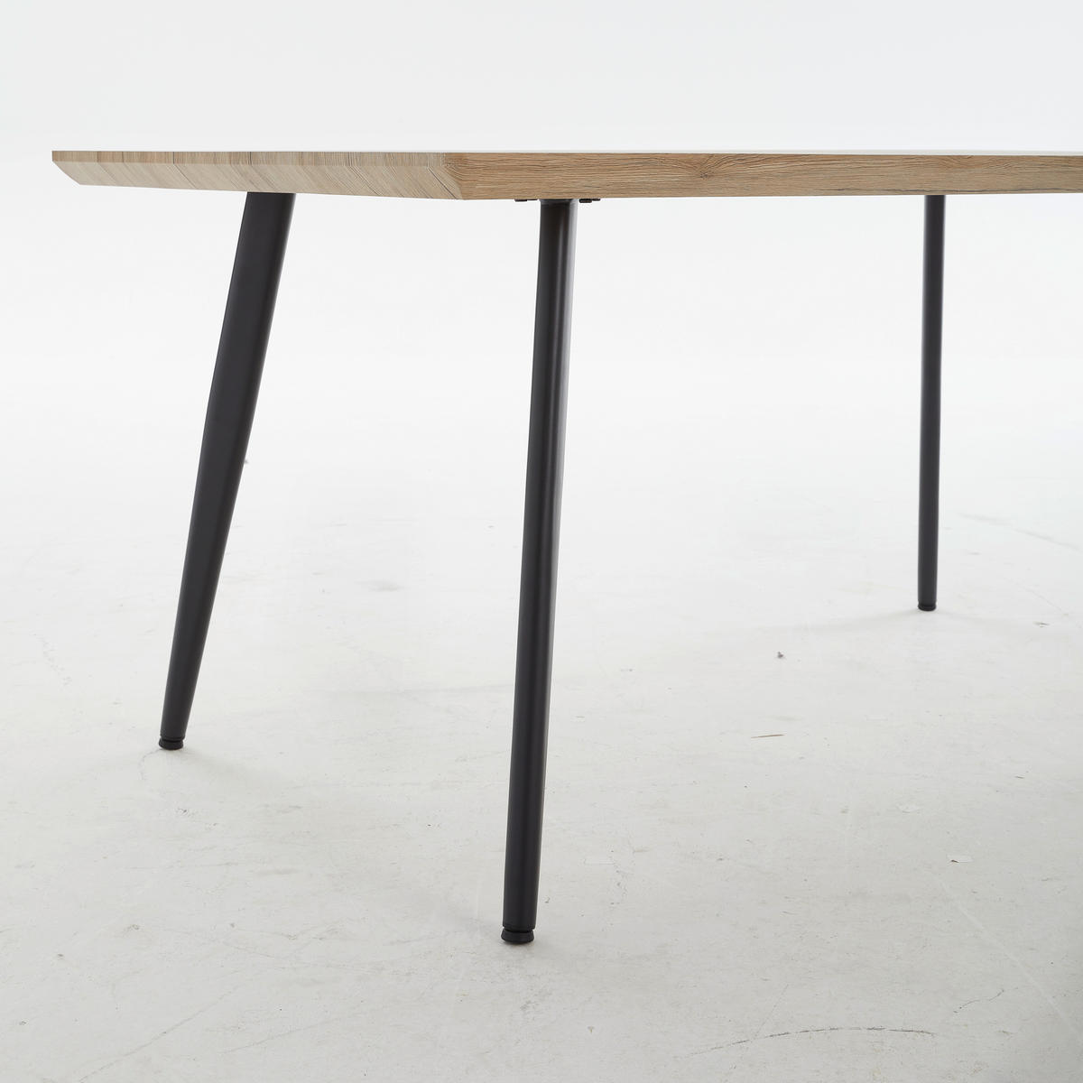 ESSTISCH rechteckig Naturfarben, Schwarz  - Schwarz/Naturfarben, MODERN, Holzwerkstoff/Metall (160/90/76cm) - MID.YOU