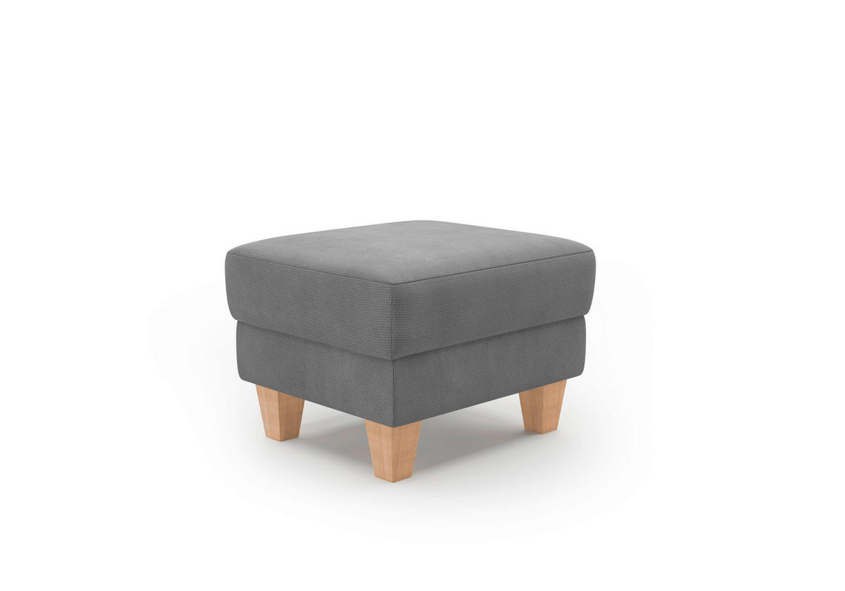 HOCKER in Textil Grau  - Eichefarben/Grau, KONVENTIONELL, Holz/Textil (58/48/58cm) - Sit & More