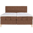 BOXSPRINGBETT 200/200 cm  in Cognac  - Eichefarben/Cognac, KONVENTIONELL, Holz/Textil (200/200cm) - Voleo