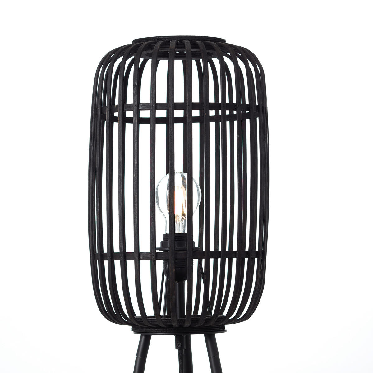 STEHLEUCHTE 45/130 cm    - Schwarz, Design, Holz/Metall (45/130cm) - Brilliant