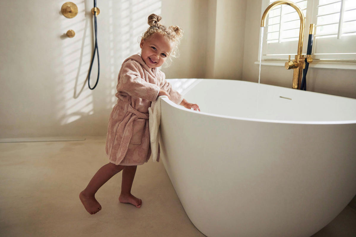 DJEČJI KUPAONSKI OGRTAČ   85/75/85 cm  ružičasta   - ružičasta, Basics, tekstil (85/75/85cm) - JOLLEIN