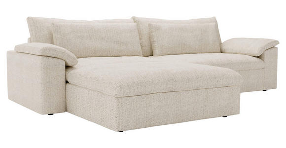 ECKSOFA  in Webstoff Beige  198/306 cm  - Beige/Schwarz, MODERN, Kunststoff/Textil (198/306cm) - Carryhome