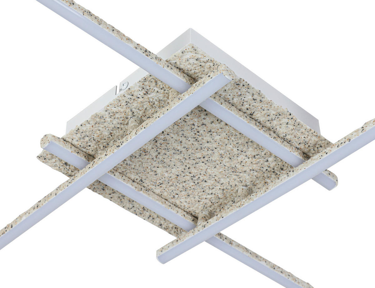 DECKENLEUCHTE 80/80/6,5 cm  - Weiß, Trend, Kunststoff/Metall (80/80/6,5cm) - Collett's Monde