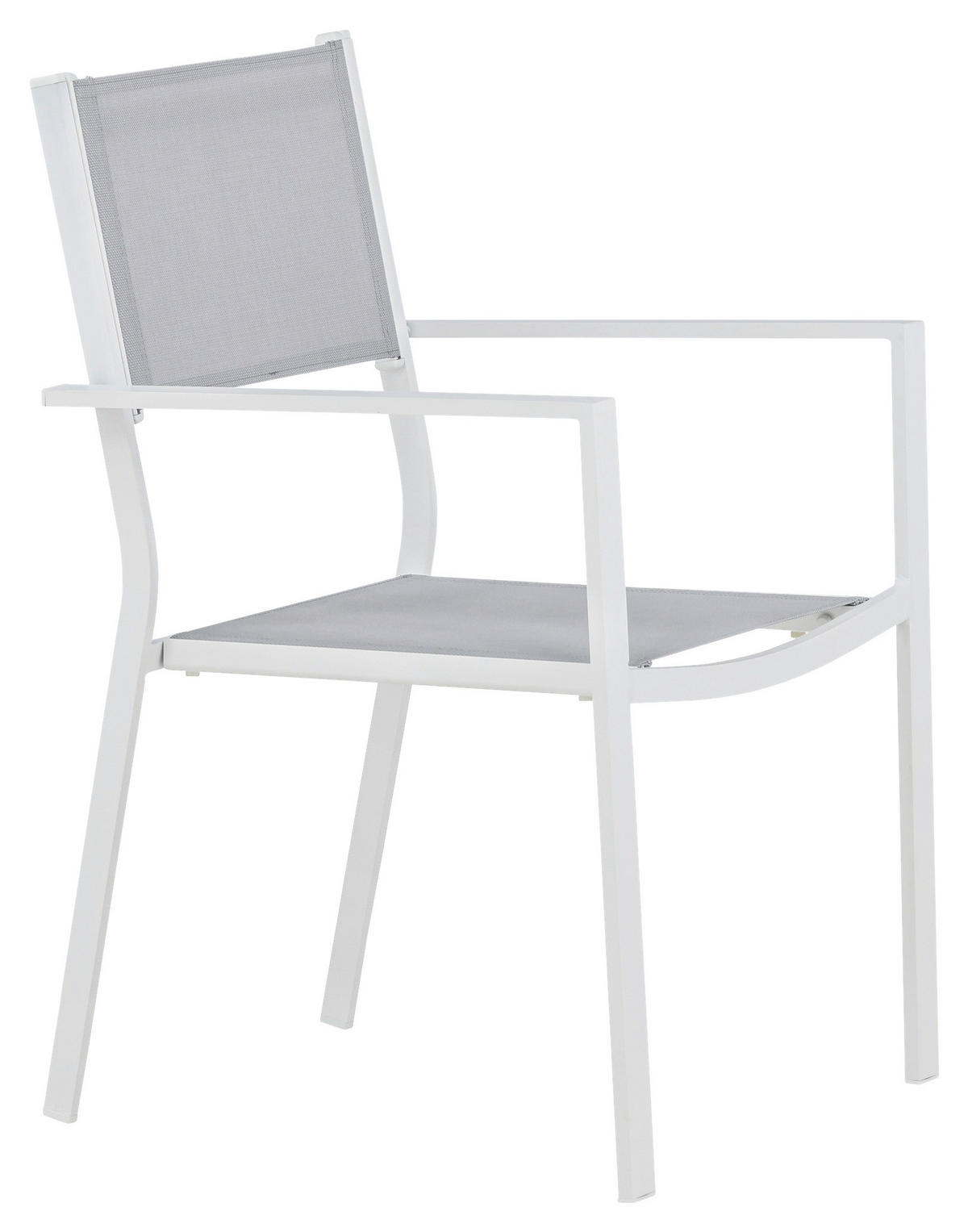 STAPELSESSEL - Weiß, KONVENTIONELL, Textil/Metall (56.5/88/61cm) - Gardenson