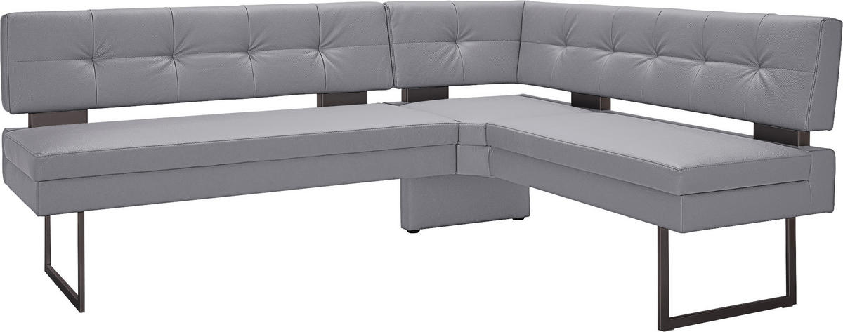 ECKBANK 200/158 cm Mikrofaser Graublau   - Graublau/Schwarz, Design, Textil/Metall (200/158cm) - Dieter Knoll
