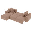 ECKSOFA in Lederlook Cappuccino  - Chromfarben/Cappuccino, KONVENTIONELL, Kunststoff/Textil (195/293cm) - Carryhome