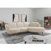 ECKSOFA ZOE E Creme Flachgewebe  - Creme/Schwarz, KONVENTIONELL, Textil/Metall (309/199cm) - Sit & More