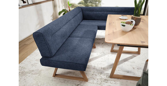 ECKBANK 230/170 cm Samt Eichefarben, Dunkelblau Wildeiche massiv   - Eichefarben/Dunkelblau, KONVENTIONELL, Holz/Textil (230/170cm) - Moderano