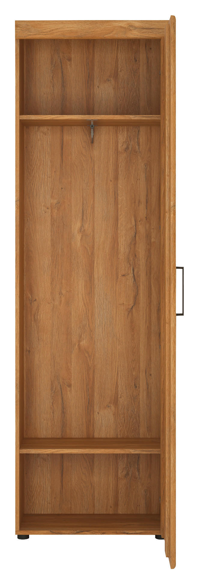 GARDEROBNA OMARA barve hrasta - barve kroma/barve hrasta, Konvencionalno, umetna masa/leseni material (58/195/37,4cm) - Venda