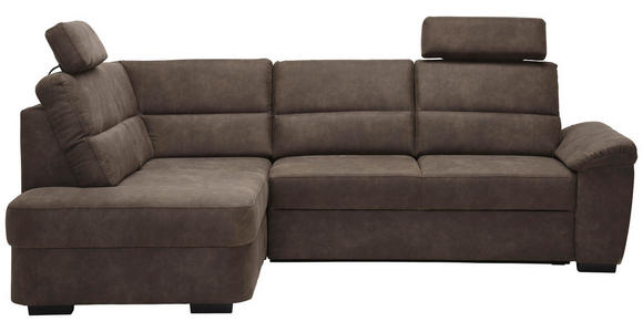 WOHNLANDSCHAFT Dunkelbraun Lederlook - Dunkelbraun, KONVENTIONELL, Kunststoff/Textil (193/251cm) - Cantus