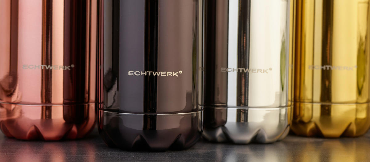 TERMOSFLASKA 0,5 l  - svart högglans, Basics, metall (26,7/7,3/26,7cm) - Echtwerk