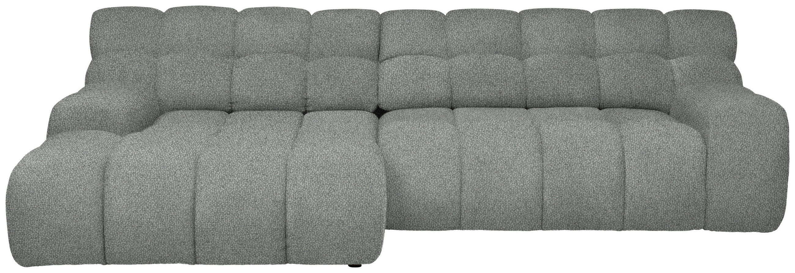 ECKSOFA in Webstoff Hellgrau  - Hellgrau/Schwarz, Modern, Kunststoff/Textil (180/297cm) - Welnova